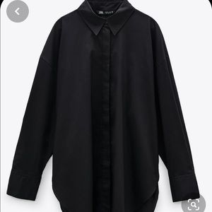Black oversized button up shirt